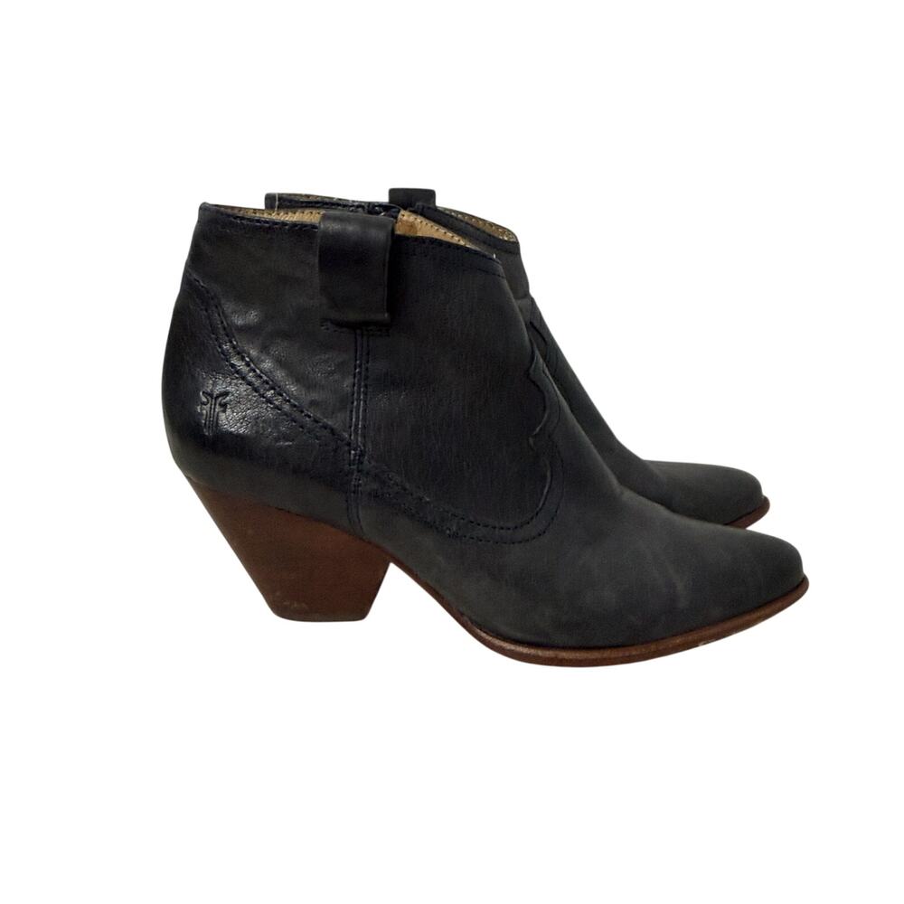 Frye Reina Western Ankle Bootie Womens Size 8 M Side Zip